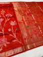 Orange Viscose Paithani Premium Banarasi Saree