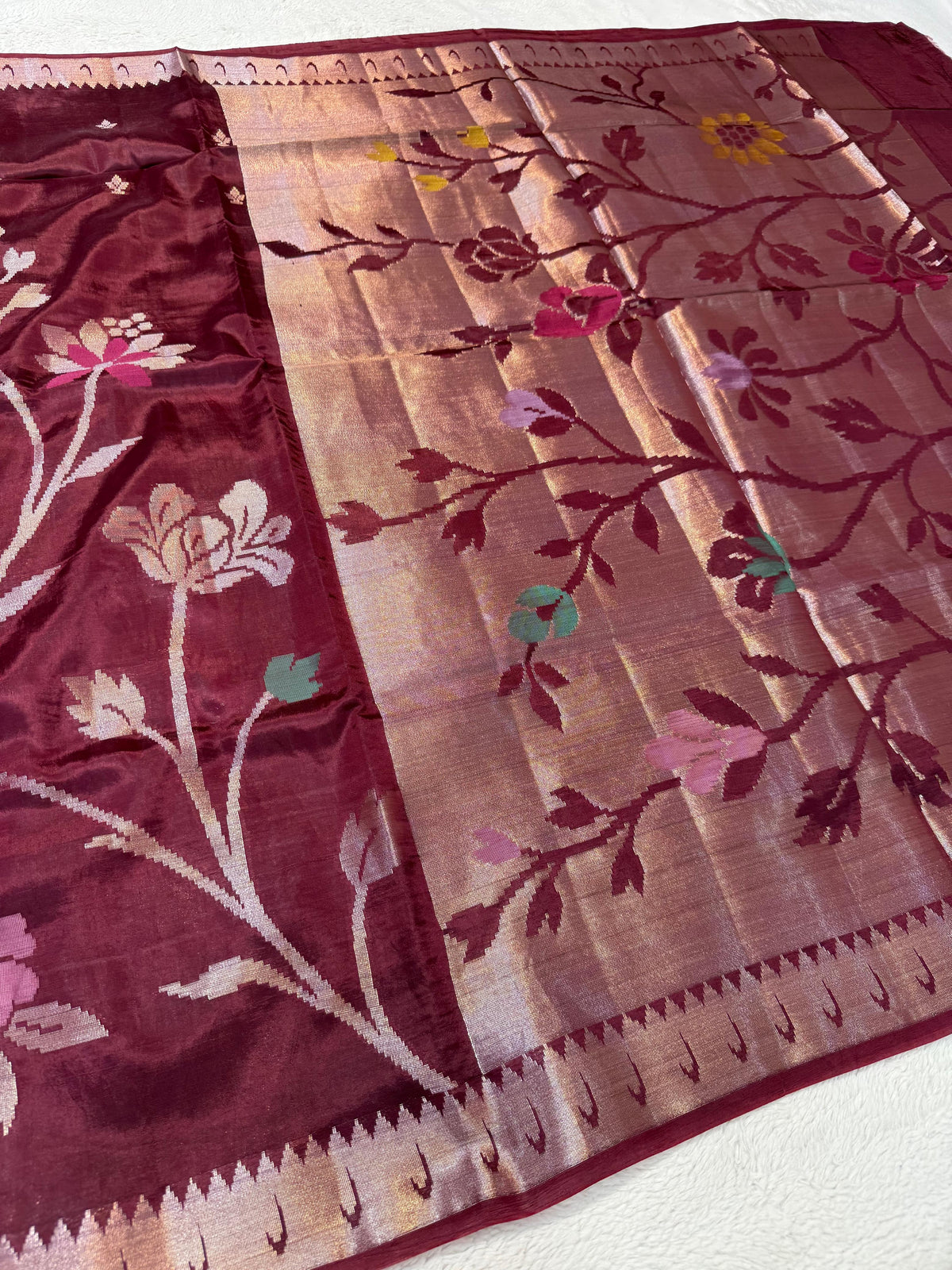 Wine Viscose Paithani Premium Banarasi Saree