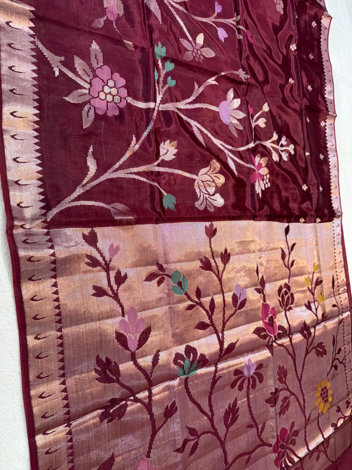 Wine Viscose Paithani Premium Banarasi Saree