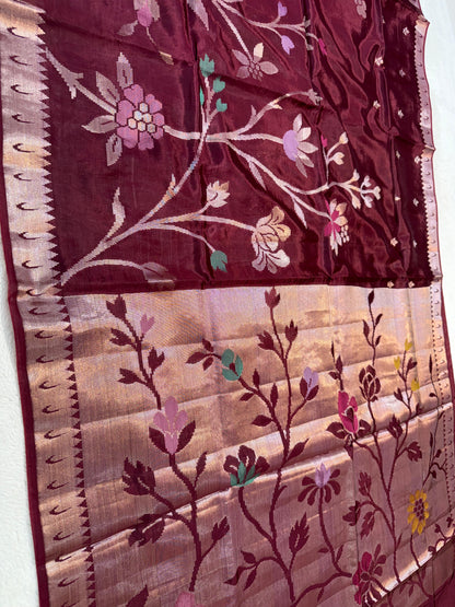 Wine Viscose Paithani Premium Banarasi Saree