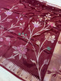 Wine Viscose Paithani Premium Banarasi Saree