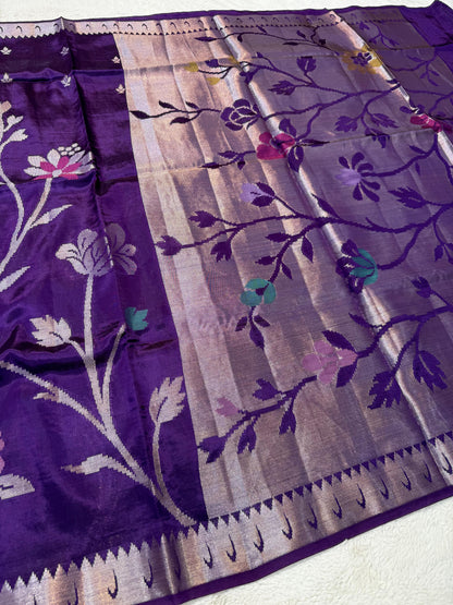 Purple Viscose Paithani Premium Banarasi Saree