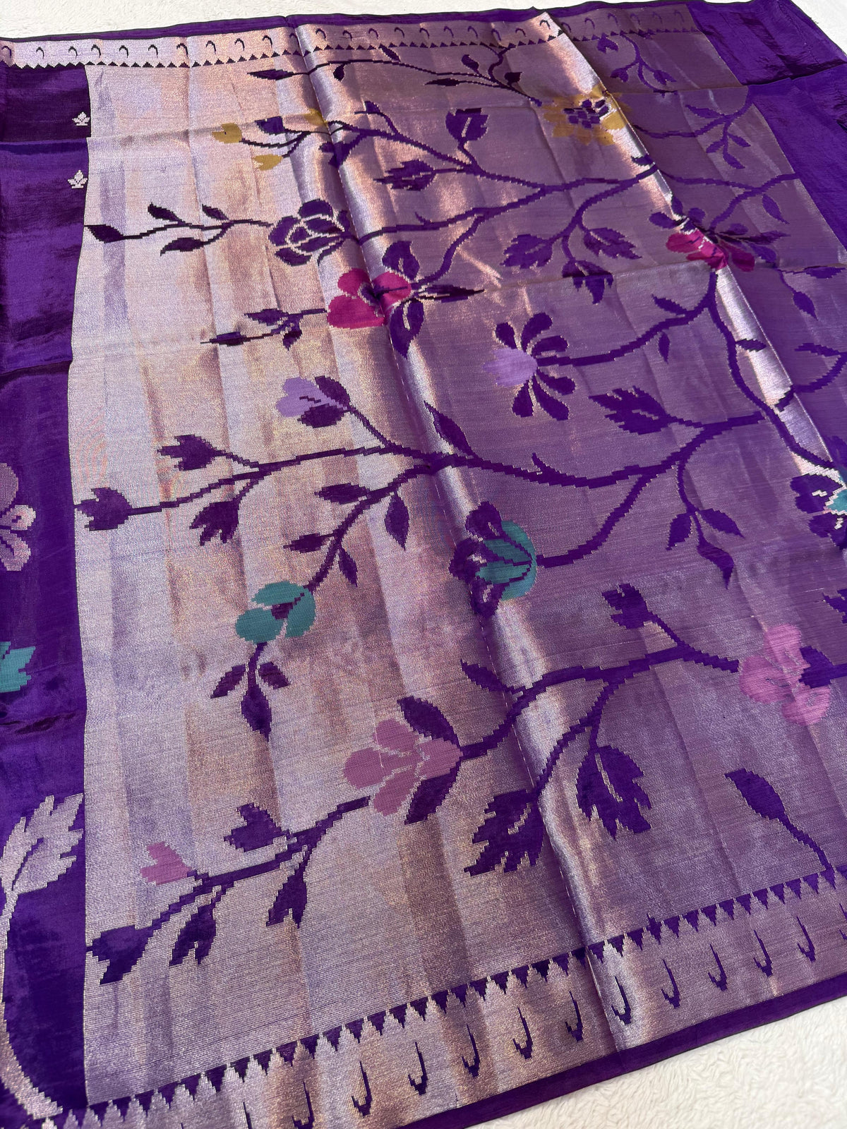 Purple Viscose Paithani Premium Banarasi Saree