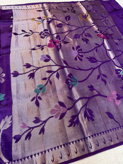 Purple Viscose Paithani Premium Banarasi Saree