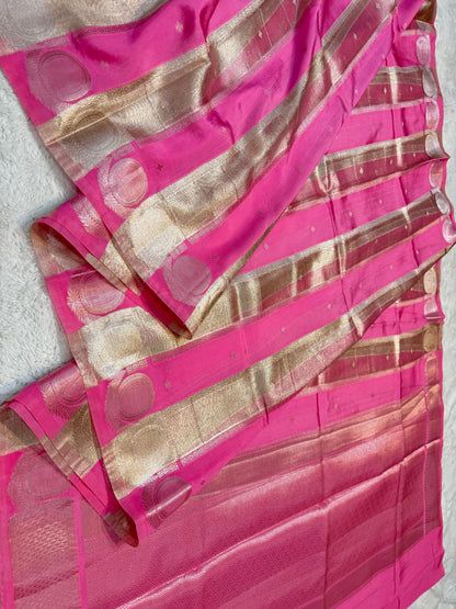 Pink Raw Mango Premium Banarasi Saree