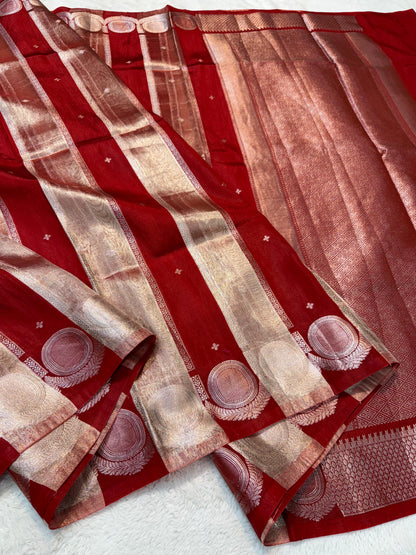 Red Raw Mango Premium Banarasi Saree