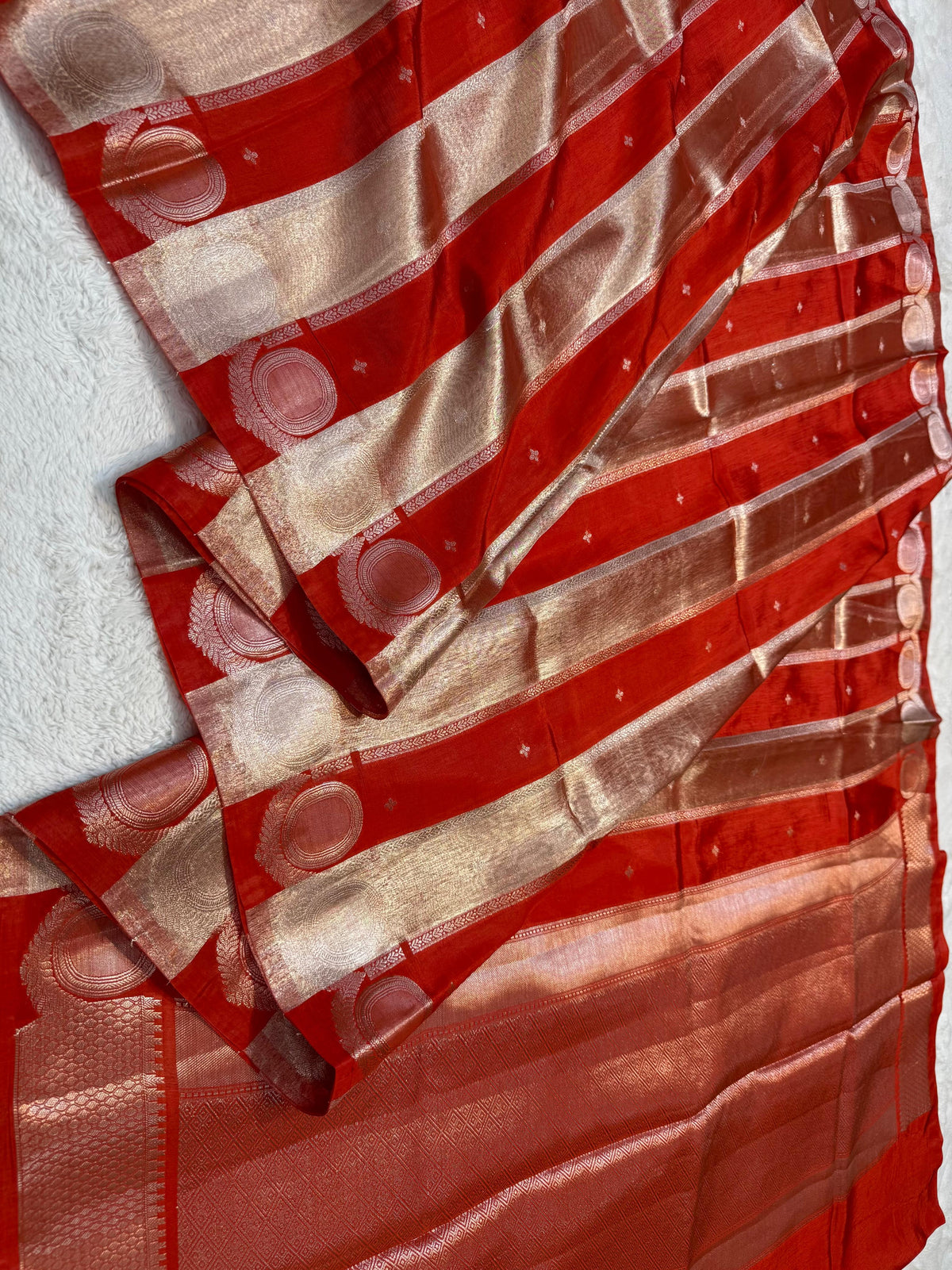 Orange Raw Mango Premium Banarasi Saree