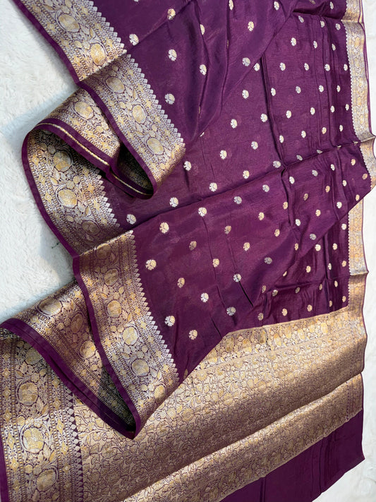 Magenta Raw Mango Premium Banarasi Saree