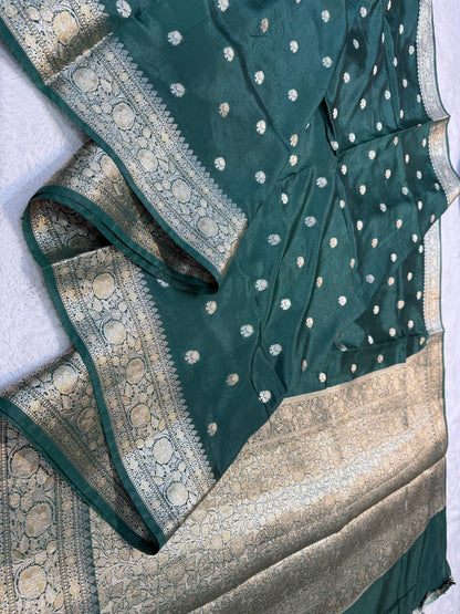 Green Raw Mango Premium Banarasi Saree