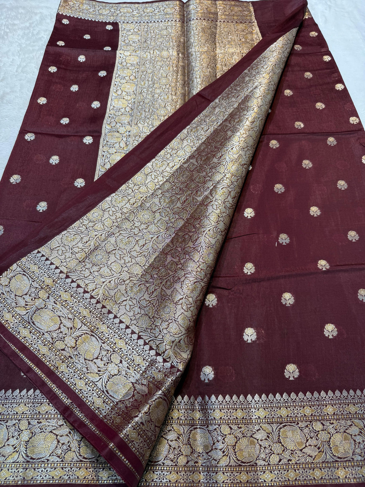 Wine Raw Mango Premium Banarasi Saree