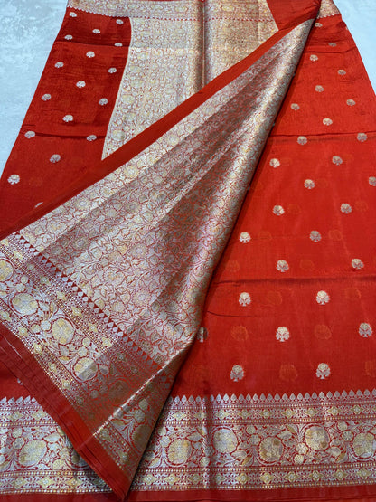 Orange Raw Mango Premium Banarasi Saree