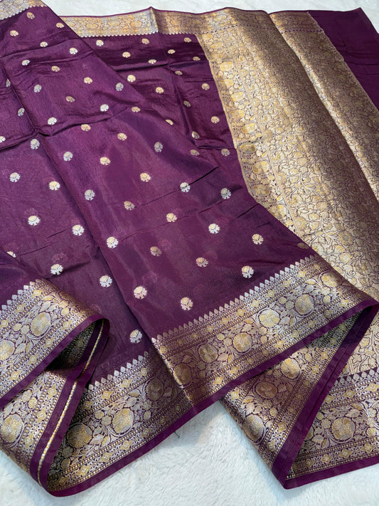 Magenta Raw Mango Premium Banarasi Saree