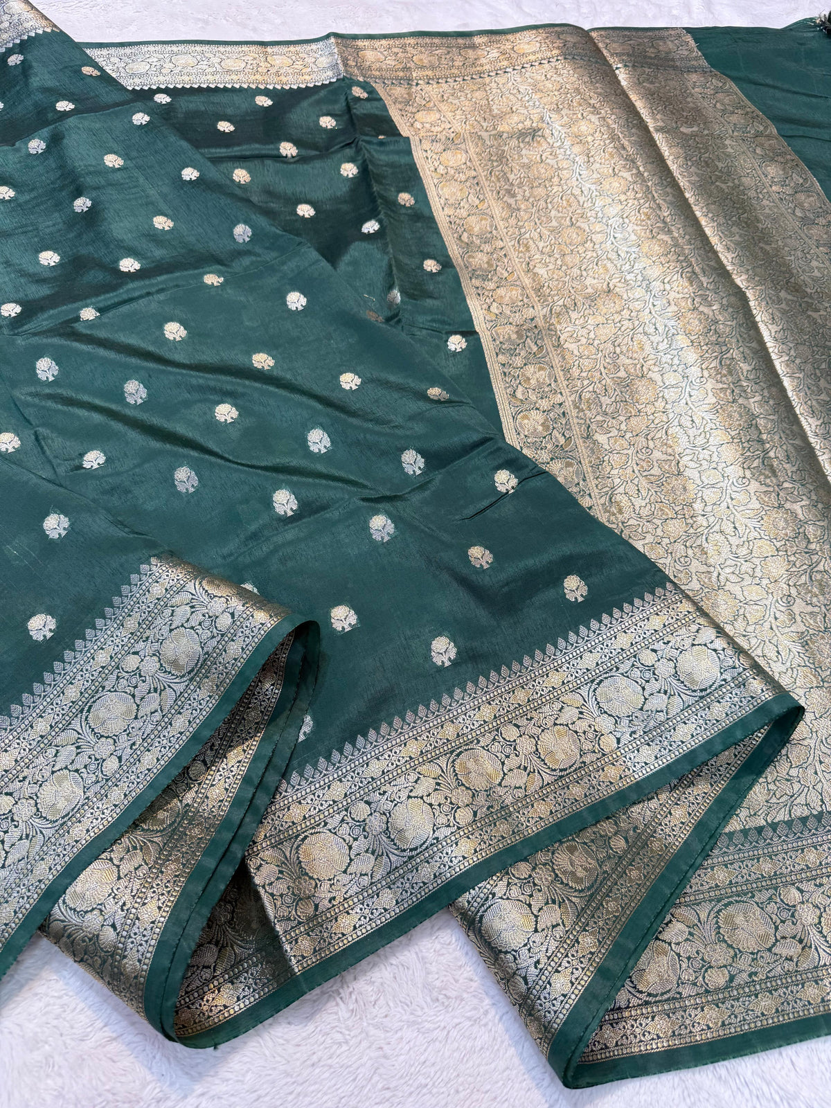 Green Raw Mango Premium Banarasi Saree
