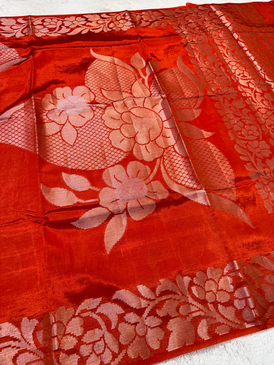 Orange Raw Mango Premium Banarasi Saree