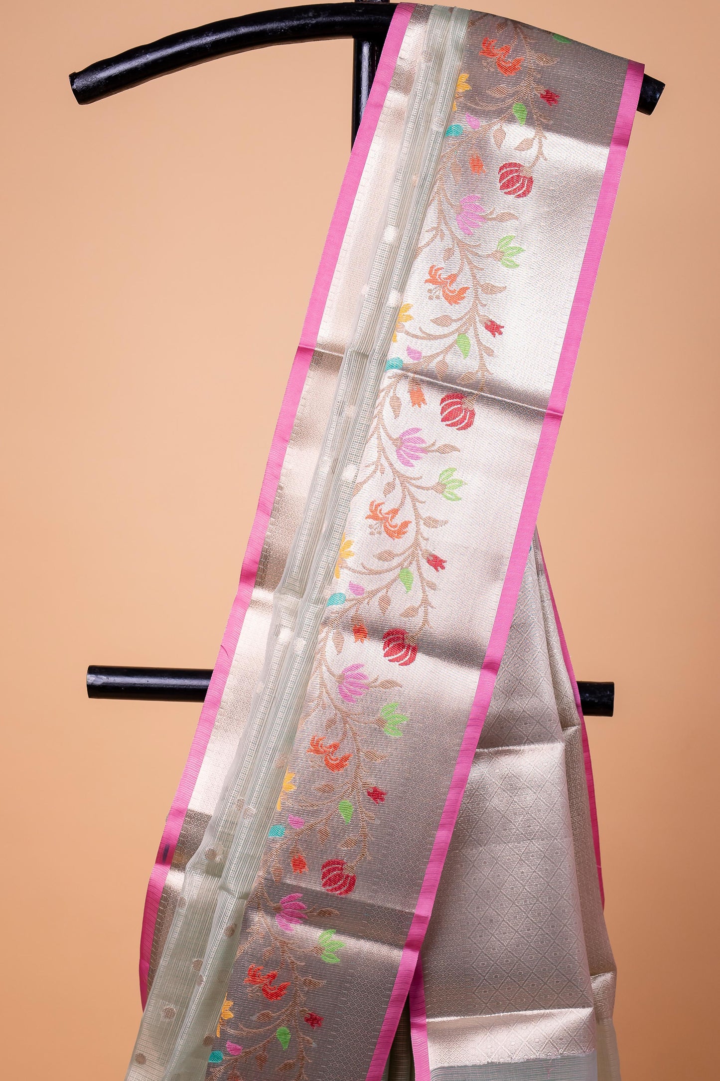 Pista Green Tissue Kota Designer Paithni Border Premium Banarasi Saree