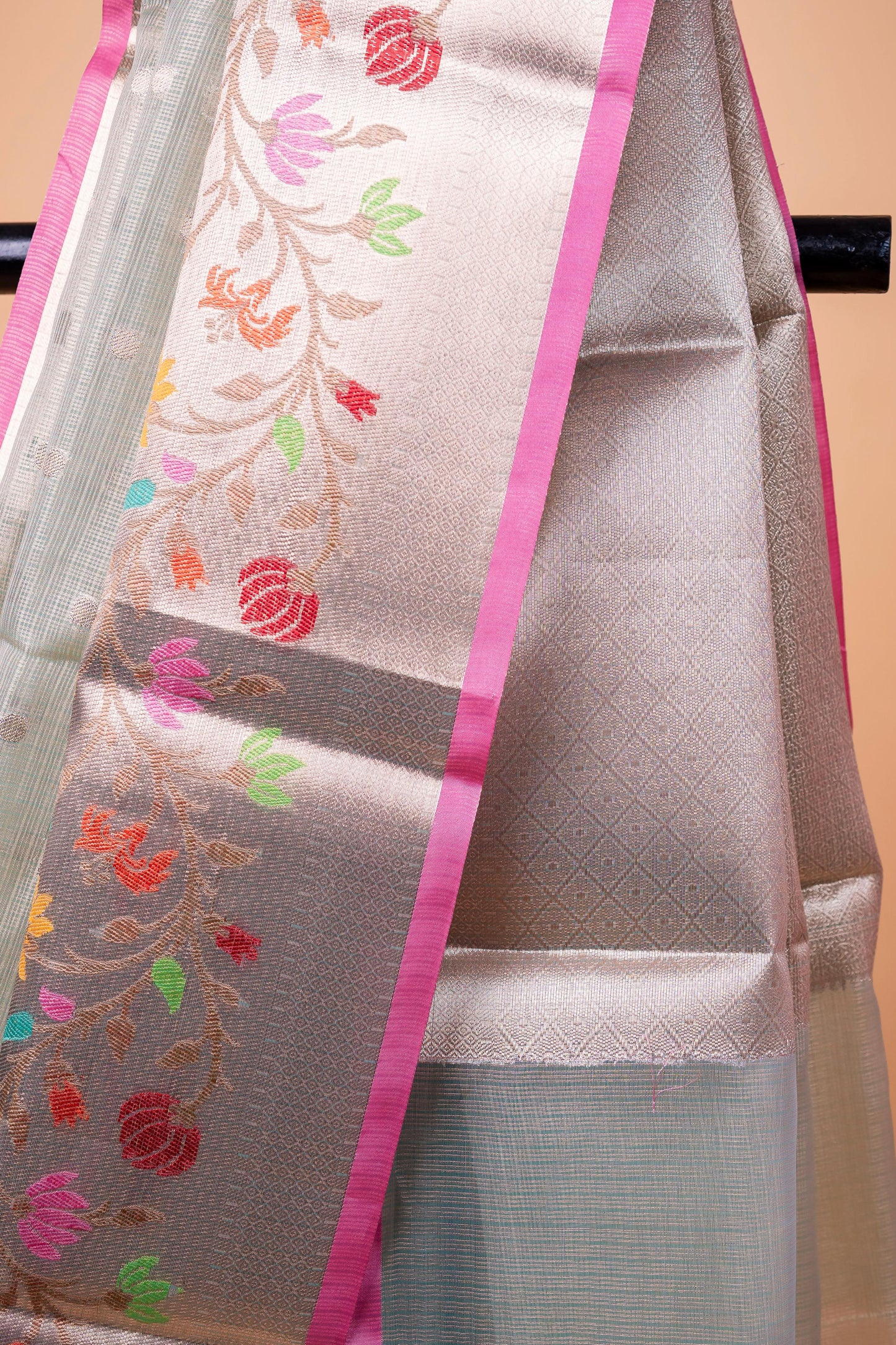 Pista Green Tissue Kota Designer Paithni Border Premium Banarasi Saree