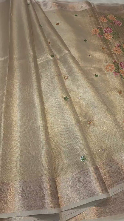 Banaras tissue kota fancy work saree