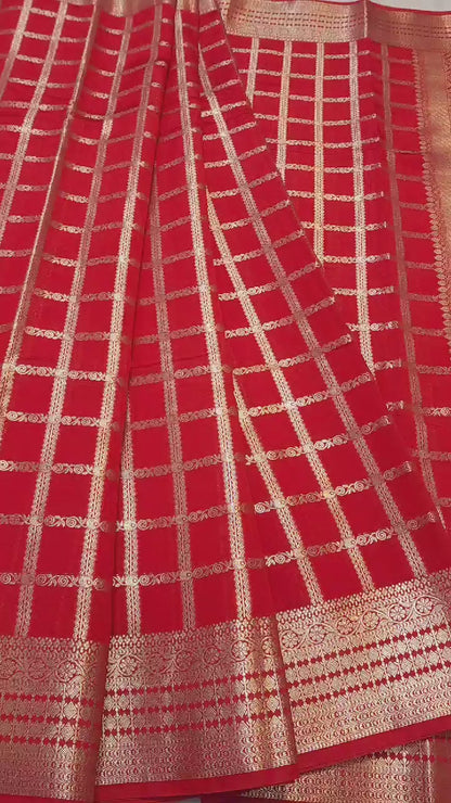 Semi Raw mango banarasi saree