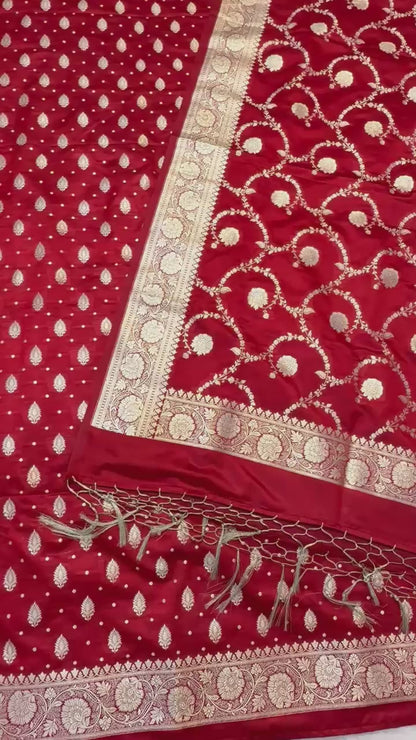 Banarasi satin katan silk suit