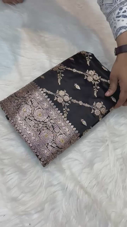 Bridal  Mashru ari & stone Silk Banarasi Saree