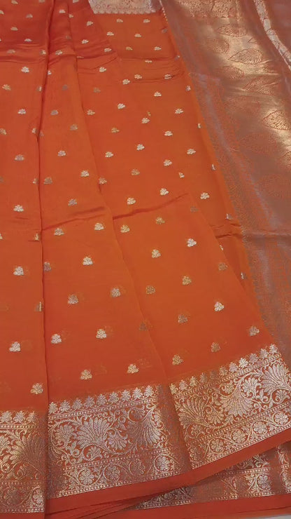 Raw mango banarasi saree