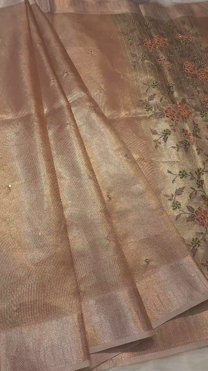 Banaras tissue kota fancy work saree