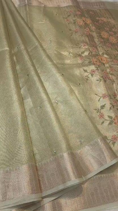 Banaras tissue kota fancy work saree