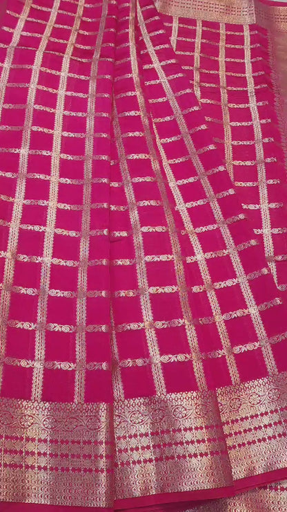 Semi Raw mango banarasi saree