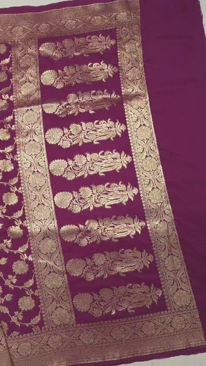 Banarasi semi khaddi georgette saree