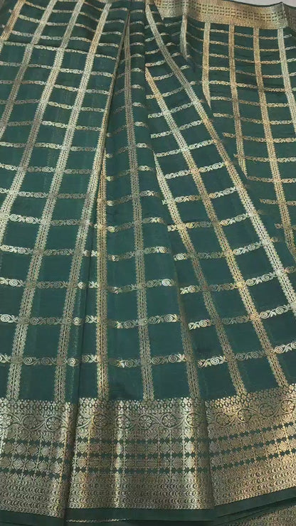 Semi Raw mango banarasi saree