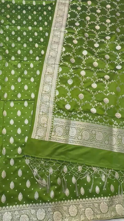 Banarasi satin katan silk suit