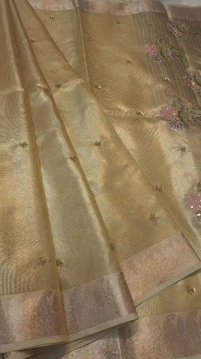 Banaras tissue kota fancy work saree