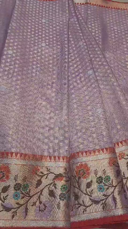 tissue kota paithani border banarasi saree