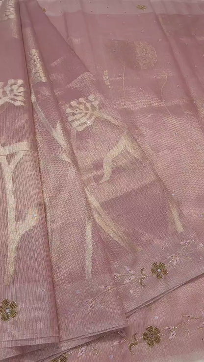 Tissue kota handwork saree