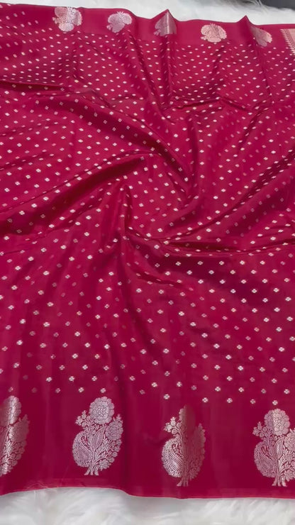 Semi Raw mango banarasi saree
