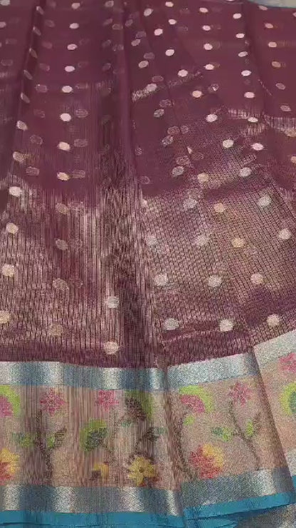 tissue kota paithani border banarasi saree