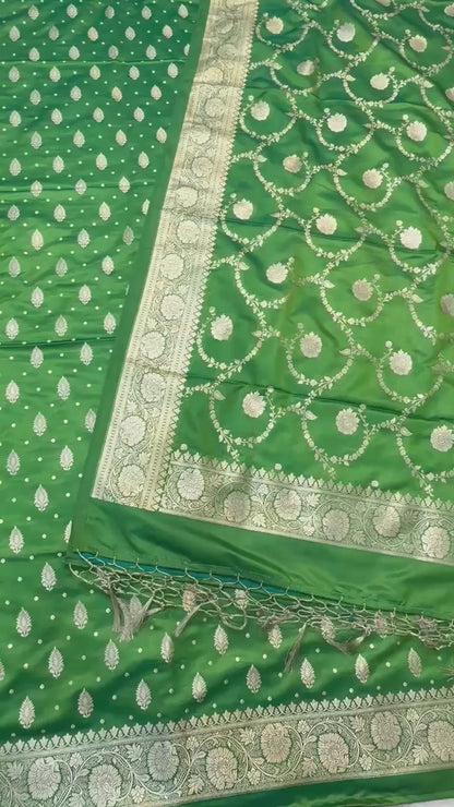 Banarasi satin katan silk suit