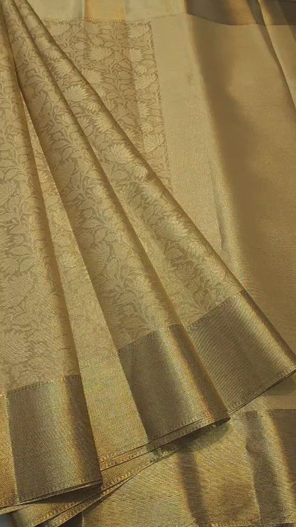 NITA AMBANI MAM GOLDEN EMBOSSED SOFT TISSUE SILK SAREE