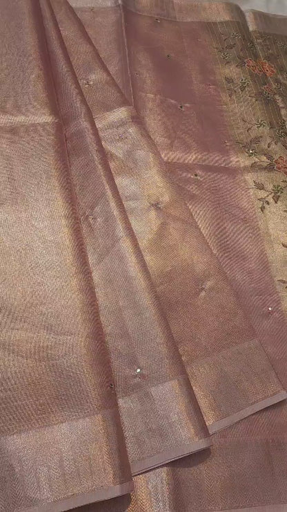 Banaras tissue kota fancy work saree