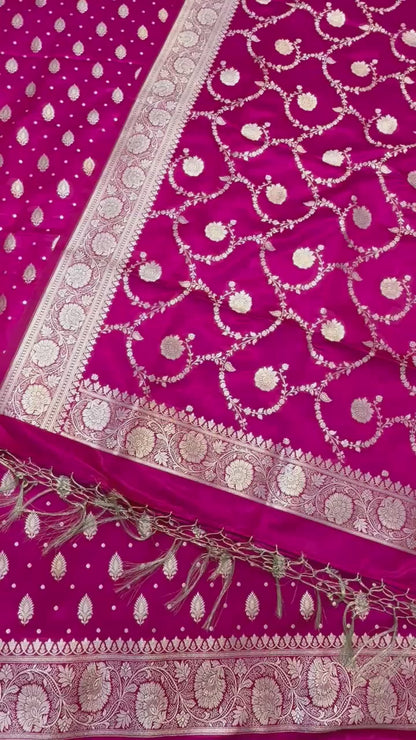 Banarasi satin katan silk suit