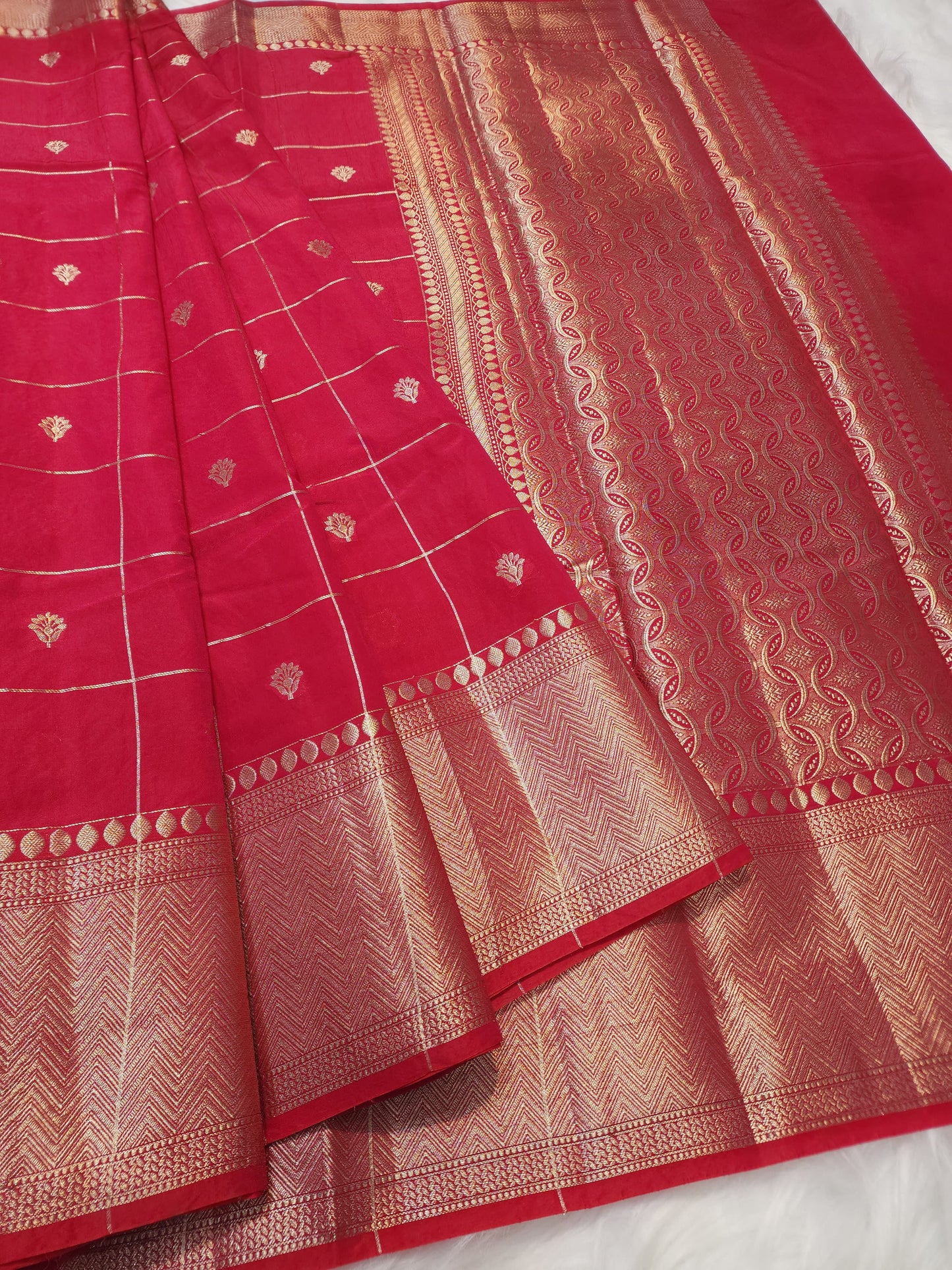 Semi Raw mango banarasi saree