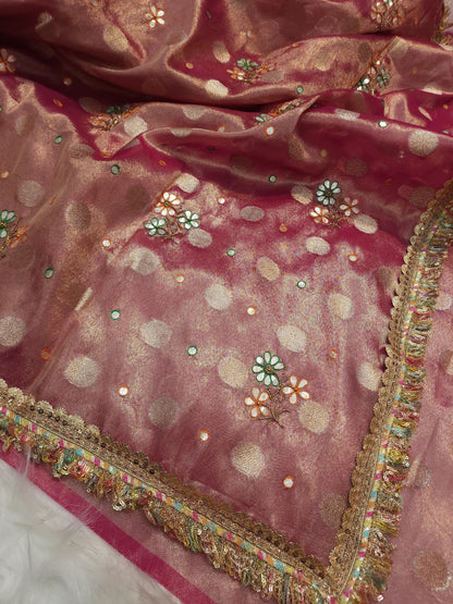 Tissue handwork Banarasi silk saree