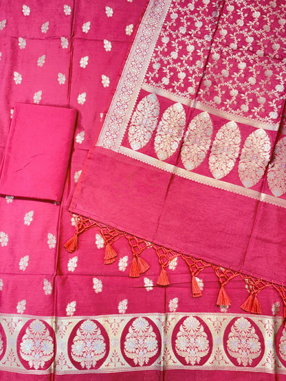 Banarasi semi chiniya silk suit