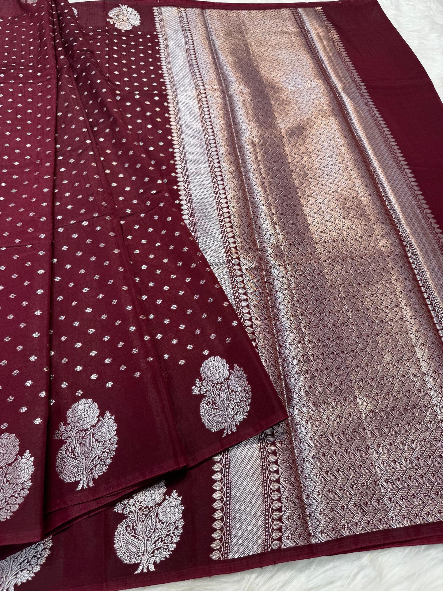 Semi Raw mango banarasi saree