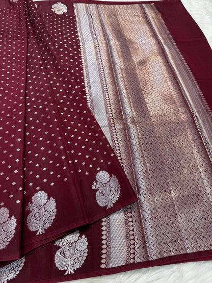 Semi Raw mango banarasi saree