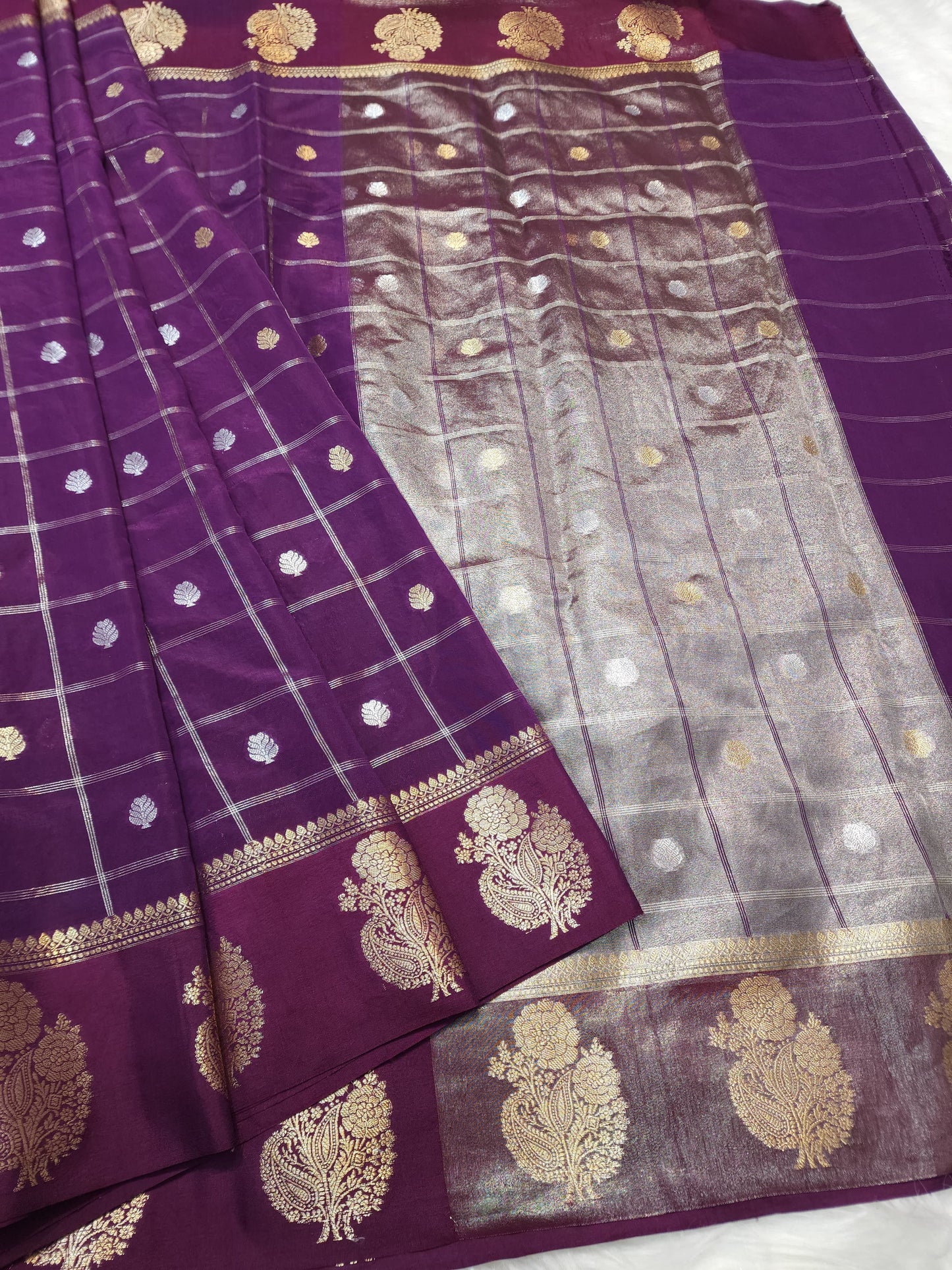 Semi Raw mango banarasi saree