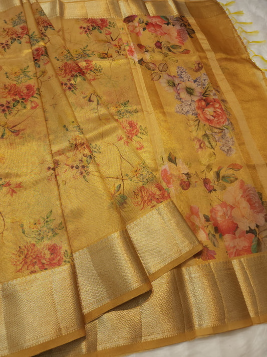 Tissue Digital Print Banarasi Saree