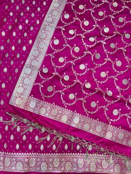 Banarasi satin katan silk suit