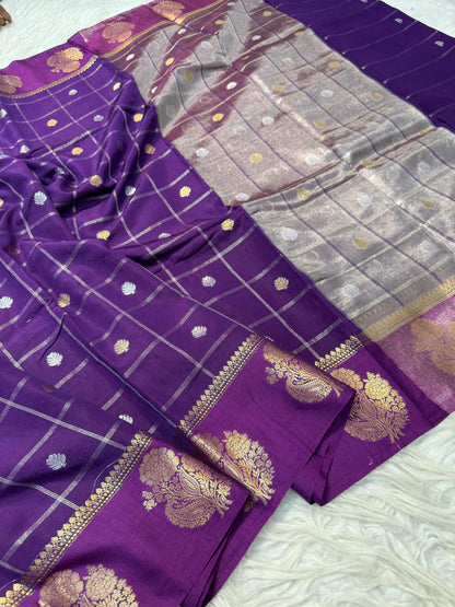Semi Raw mango banarasi saree