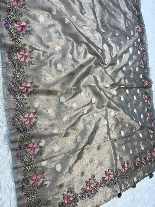 Banarasi Tissue embroidery saree
